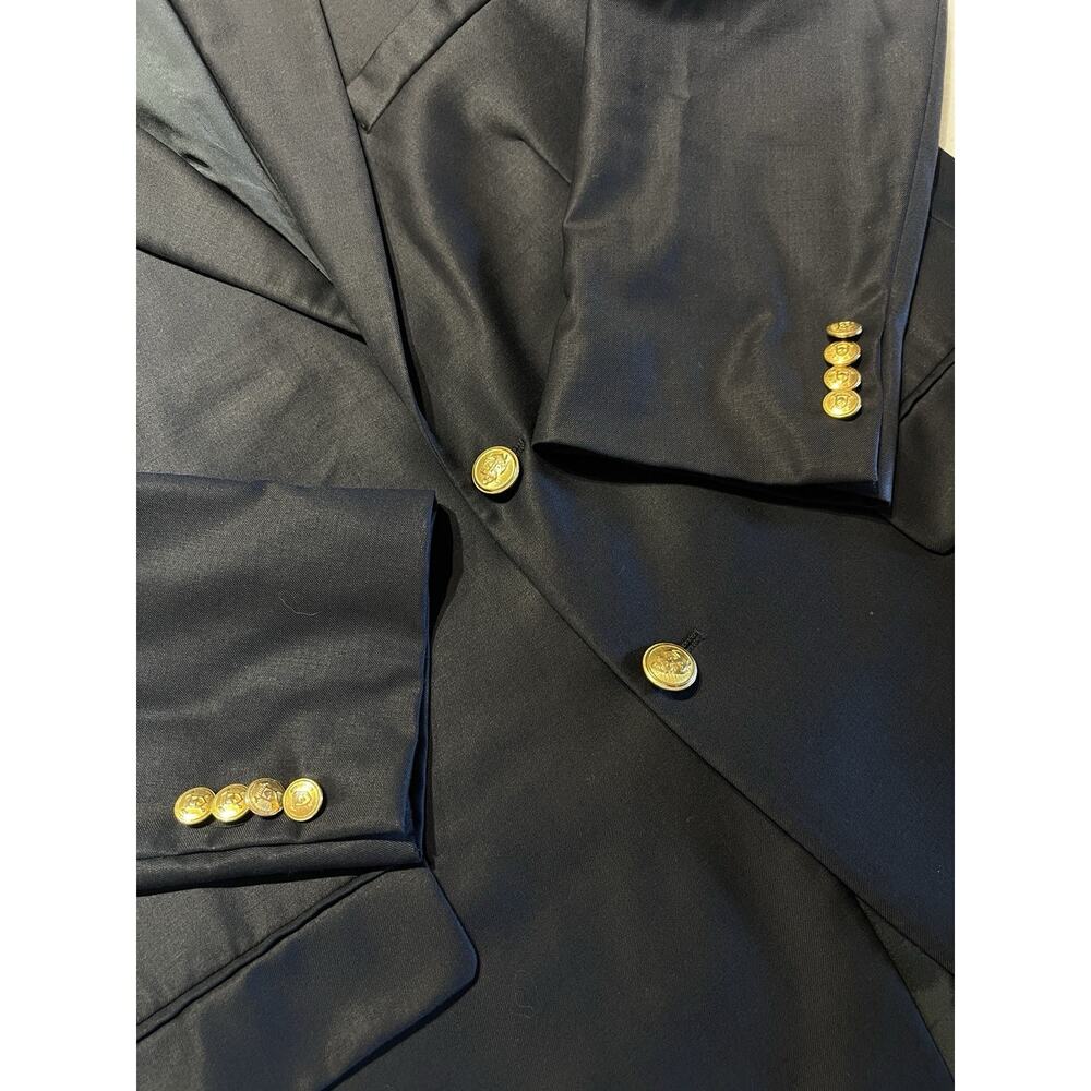 Ralph Lauren LRL 44L Midnight Navy Blue Gold Tone Buttons Blazer Sport Coat - Picture 8 of 15